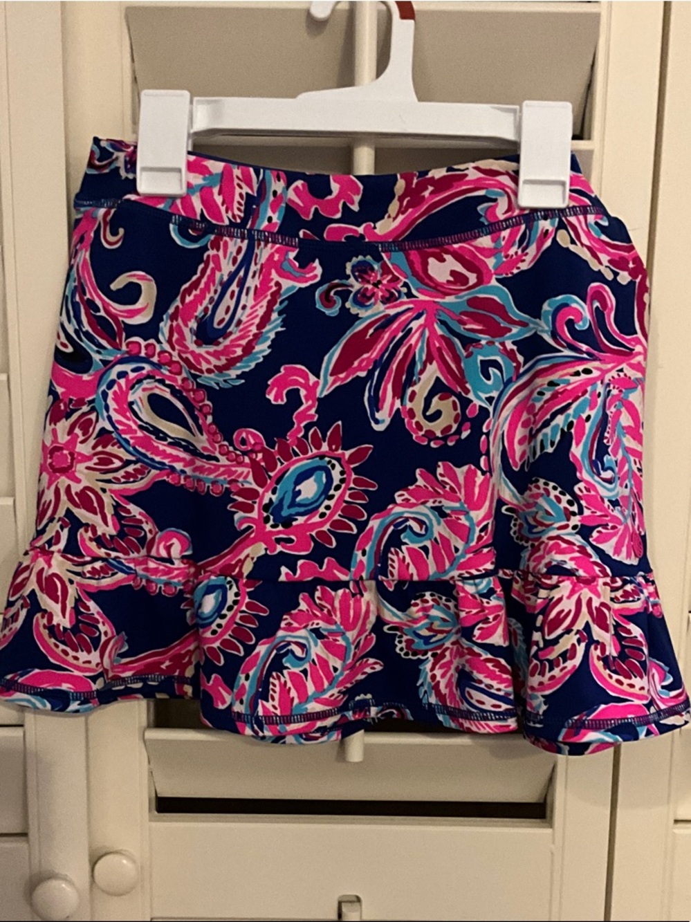 Lilly Pulitzer Navy Pink Paisley mini carcadia skort UPF 50+